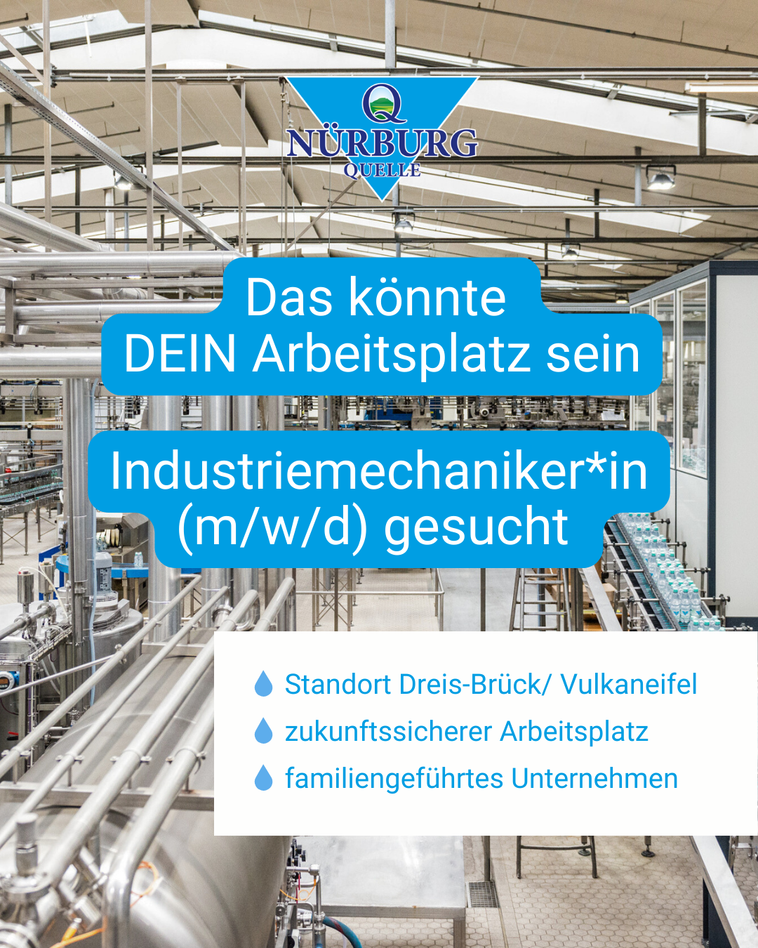 Industriemechaniker/-in oder Mechatroniker/-in gesucht – Bewirb Dich jetzt bei der Nürburg Quelle!
